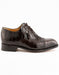 Ferrini Shoes - Mens Alligator Dress Shoe - Ferrini 3922 Belly Alligator Cap Toe Shoes Chocolate