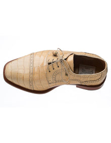 Ferrini Shoes Men's Alligator Dress Shoe Ferrini 216 Belly Alligator Cap Toe Shoes Dune