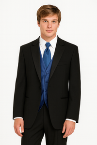 Fitted Slim Fitc Cut Designer 1 Button Tuxedo With Pleated Pants