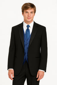 Fitted Slim Fitc Cut Designer 1 Button Tuxedo With Pleated Pants