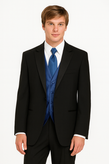 Fitted Slim Fitc Cut Designer 1 Button Tuxedo With Pleated Pants
