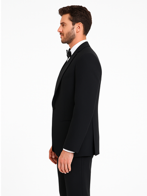 Fitted Slim Fitc Cut Designer 1 Button Tuxedo With Pleated Pants - Image 2