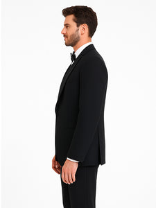 Fitted Slim Fitc Cut Designer 1 Button Tuxedo With Pleated Pants