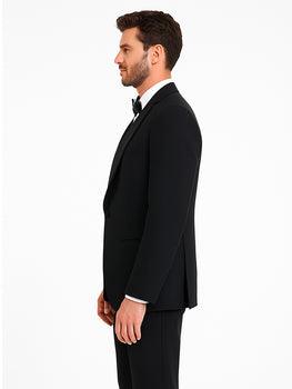 Fitted Slim Fitc Cut Designer 1 Button Tuxedo With Pleated Pants - Image 2