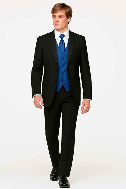 Fitted Slim Fitc Cut Designer 1 Button Tuxedo With Pleated Pants - Image 7