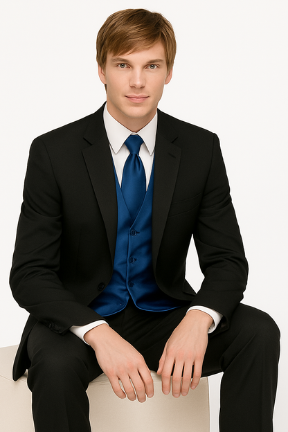 Fitted Slim Fitc Cut Designer 1 Button Tuxedo With Pleated Pants - Image 8