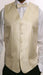 Men's 4 Piece JQD Groomsmen Dress Tuxedo Wedding Vest ~ Waistcoat ~ Waist coat  Set (Bow Tie, Neck Tie, Hanky) Beige - Men's Neck Ties - Mens Dress Tie - Trendy Mens Ties