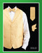 Men's Four Piece Dress Tuxedo Wedding Vest ~ Waistcoat ~ Waist coat Gold Lapelled Groomsmen (Bow Tie, Neck Tie, Hanky) Vest ~ Waistcoat ~ Waist coat Set  - Men's Neck Ties - Mens Dress Tie - Trendy Mens Ties