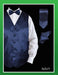 Men's 4 Piece Dress Tuxedo Wedding Vest ~ Waistcoat ~ Waist coat Set (Bow Tie, Neck Tie, Hanky) - Satin Navy  - Men's Neck Ties - Mens Dress Tie - Trendy Mens Ties