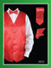 Men's 4 Piece Dress Tuxedo Wedding Vest ~ Waistcoat ~ Waist coat Set (Bow Tie, Neck Tie, Hanky) - Satin Red  - Men's Neck Ties - Mens Dress Tie - Trendy Mens Ties