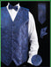 Men's Royal Blue P A I S L E Y Design  - Four Piece Groomsmen Dress Tuxedo Wedding Vest ~ Waistcoat ~ Waist coat Set (Bow Tie, Neck Tie, Hanky) - Men's Neck Ties - Mens Dress Tie - Trendy Mens Ties