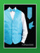 Men's Turquoise ~ Light Blue Stage Party Four Piece Lapelled Groomsmen Dress Tuxedo Wedding Vest ~ Waistcoat ~ Waist coat Set (Bow Tie, Neck Tie, Hanky) - Men's Neck Ties - Mens Dress Tie - Trendy Mens Ties