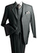 Men's 3 Piece Charcoal Gray three piece suit Vested Suit Pleated Pants - Color: Dark Grey Suit