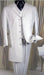 5 Buttons All White Suit For Men 3 Pc Suits For Men With Vest 38 Inch Length Jacket Notch Collar