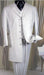 5 Buttons All White Suit For Men 3 Pc Suits For Men With Vest 38 Inch Length Jacket Notch Collar