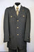 Men's Button Fastening Flap Pocket Black Zoot Suit