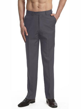 Men s Solid Charcoal Gray Dress Pants Trousers Slacks