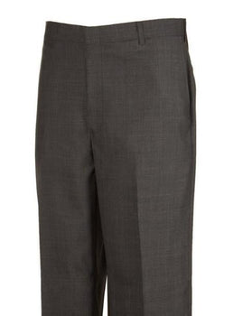 Plaid Flat Front Dress Pants unhemmed unfinished bottom