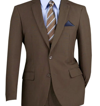 Lucci 2-Button with Flat Front Slacks Budget Suit - Brown - Image 2