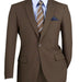 Lucci 2-Button with Flat Front Slacks Budget Suit - Brown