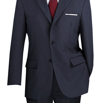 Lucci 2-Button with Flat Front Slacks Budget Suit - Navy - Image 2
