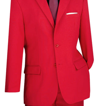 Lucci 2-Button with Flat Front Slacks Budget Suit - Red - Image 2
