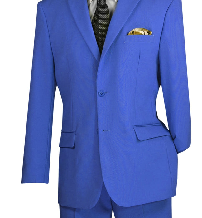Lucci 2-Button with Flat Front Slacks Budget Suit - Royal
