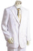 Men's Floral Embroidered Peak Lapel White Zoot Suit