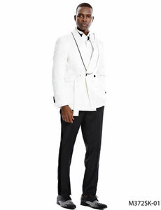 Floral Sportcoat - Big and Tall Tuxedo Dinner Jakcet - 2023 Fancy White ~ Black Blazer