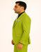 Men's Lime Green Three-Piece Suit with Floral Tie – Slim Fit Tuxedo for Weddings & Parties