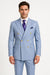 Mens Light Blue Double-Breasted Suit with Gold Buttons – Slim Fit 2-Piece Formal Set in Sky Blue Color