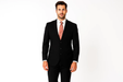 Fine Men's Dress Formal Jet Black Super Cheap Priced Business Suits Clearance Sale year round