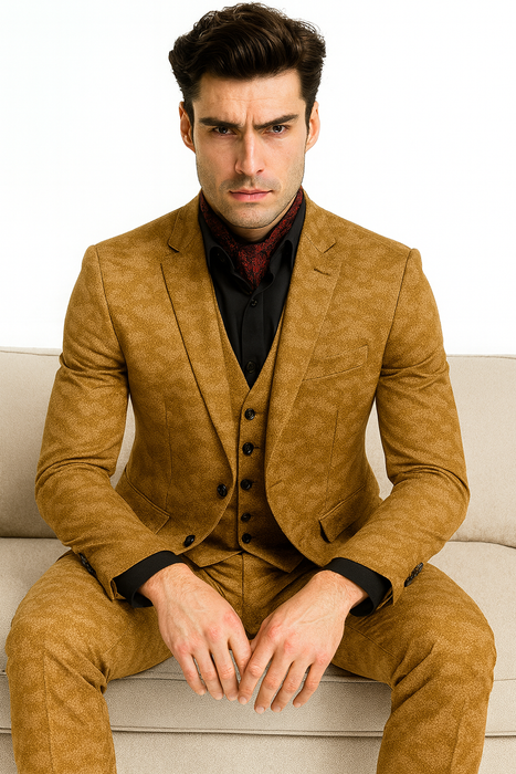 Mens Slim 3 Pieces Black Suit