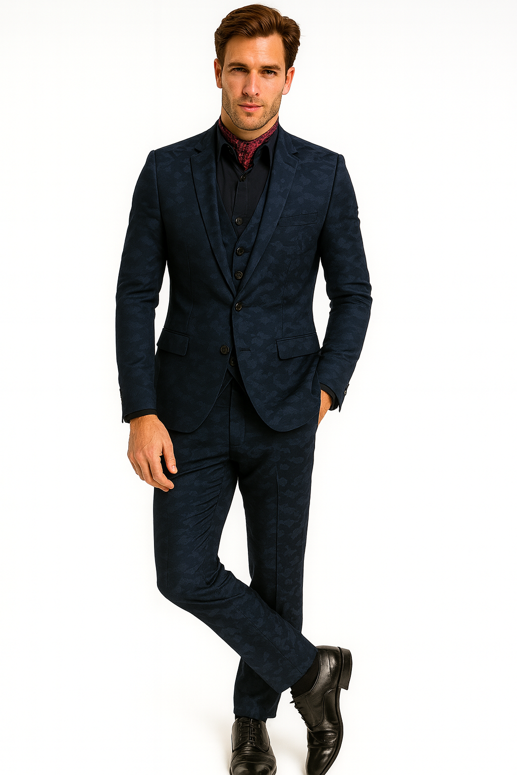 Mens Slim 3 Pieces Black Suit