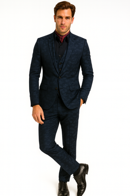 Mens Slim 3 Pieces Black Suit
