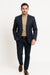 Mens Two Button Navy Cashmere Jacket with Notch Lapel