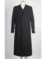 Men's 4 Button Vested Long Maxi Fashion Zoot Suit Black