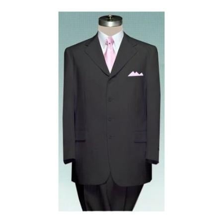 four buttons Men's 4 (four) button BLACK Double Pleated Fully Lined Suit