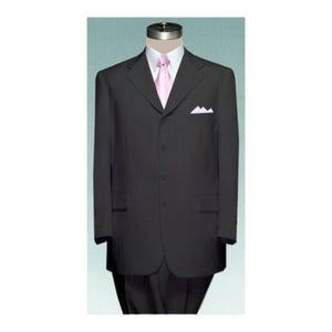 four buttons Men's 4 (four) button BLACK Double Pleated Fully Lined Suit