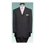 four buttons Men's 4 (four) button  BLACK Double Pleated Fully Lined Suit