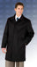 Mens Car Coat Three Quarters Length Men's Dress Coat 4 Button 3/4 Length Men's Overcoat in Wool & Cashmere Black