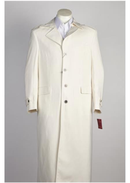 Men's Long 4 Button Off All White Zoot Suit - Pimp Suit - Zuit Suit For Men