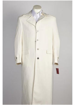 Men's Long 4 Button Off All White Zoot Suit - Pimp Suit - Zuit Suit For Men