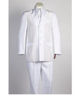 Men's 4 Button All White Suit For Men