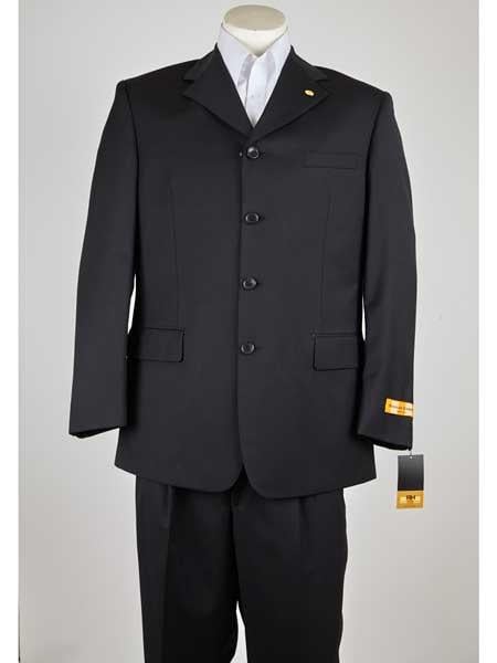 Men's 4 Button Black Classic Fit Suit — MensUSA
