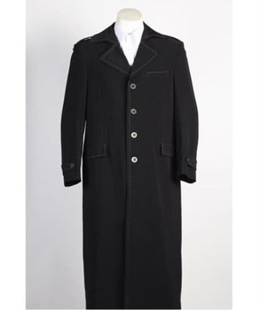 Men's 4 Buttton Maxi Length Long Zoot Fashion Zoot Suit - Pimp Suit - Zuit Suit Black