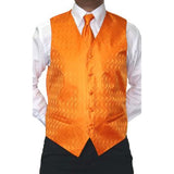 Men's Four-Piece Orange Microfiber Men's Vest Set Also available in Big and Tall Sizes