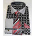 Black Interlocking Ring French Cuff With Collar Cotton Men's Dress Shirt