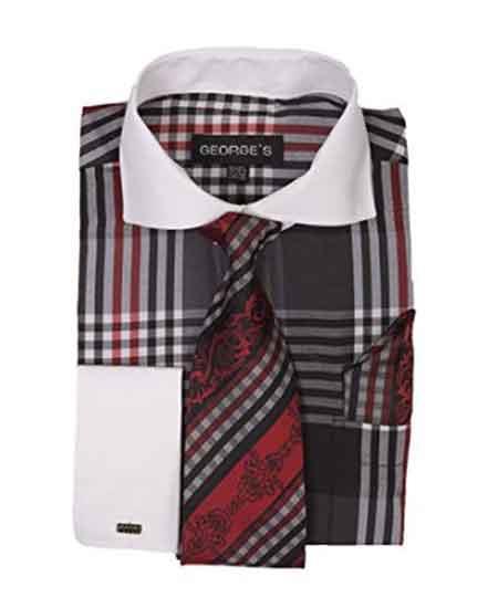 Black dress shirt with white collar MensUSA Black dress shirt with white collar MensUSA