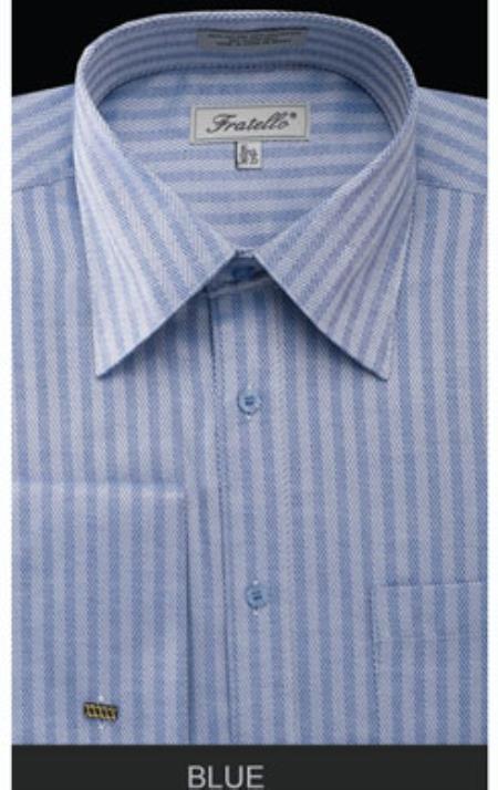 fratello dress shirts Fratello Tone on Tone French Cuff Set Black/White Men's Dress Shirt Black/White / 18.5"Neck / 36-37"Sleeve
